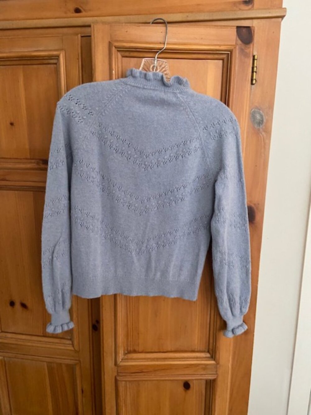 Boden Women's Cardigan in Blue Pebble with Flower and Heart Detail Size XS - Picture 7 of 9